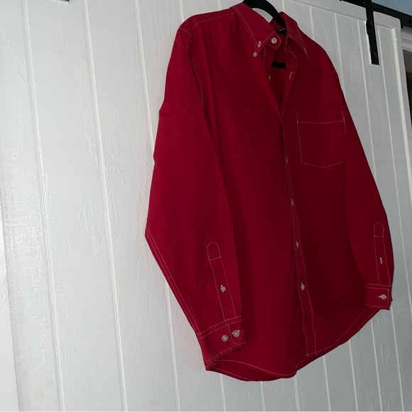 Jantzen Mens Dress Shirt mens size large red button down cowboy western holiday - Picture 7 of 12
